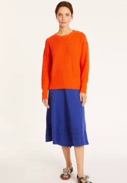 Maison Montagut Pulls>Pull Col Rond Epaule Boutonnee En Coton Bio - Meryl