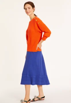 Maison Montagut Pulls>Pull Col Rond Epaule Boutonnee En Coton Bio - Meryl