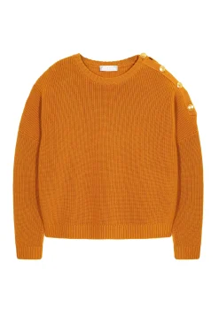 Maison Montagut Pulls>Pull Col Rond Epaule Boutonnee En Laine Merinos - Gao