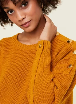 Maison Montagut Pulls>Pull Col Rond Epaule Boutonnee En Laine Merinos - Gao