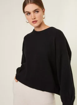 Maison Montagut Pulls>Pull Col Rond Manches Ballon En Cachemire Melange - Lamara