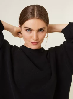 Maison Montagut Pulls>Pull Col Rond Manches Ballon En Cachemire Melange - Lamara