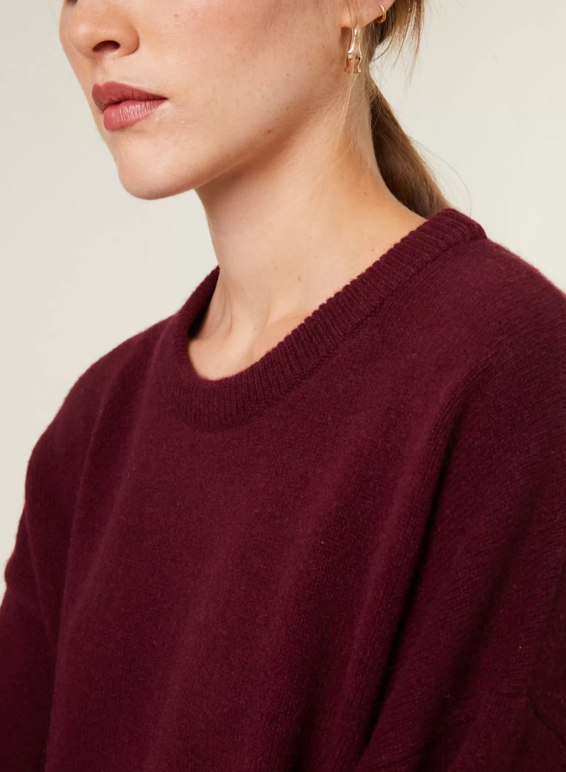 Maison Montagut Pulls>Pull Col Rond Manches Ballon En Cachemire Melange - Lamara