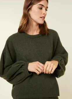 Maison Montagut Pulls>Pull Col Rond Manches Ballon En Cachemire Melange - Lamara