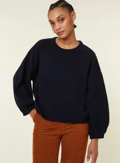 Maison Montagut Pulls>Pull Col Rond Manches Ballon En Cachemire Melange - Lamara