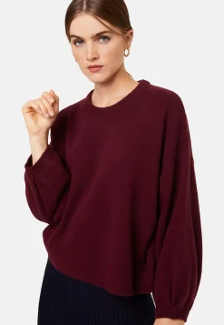 Maison Montagut Pulls>Pull Col Rond Manches Ballon En Cachemire Melange - Lamara