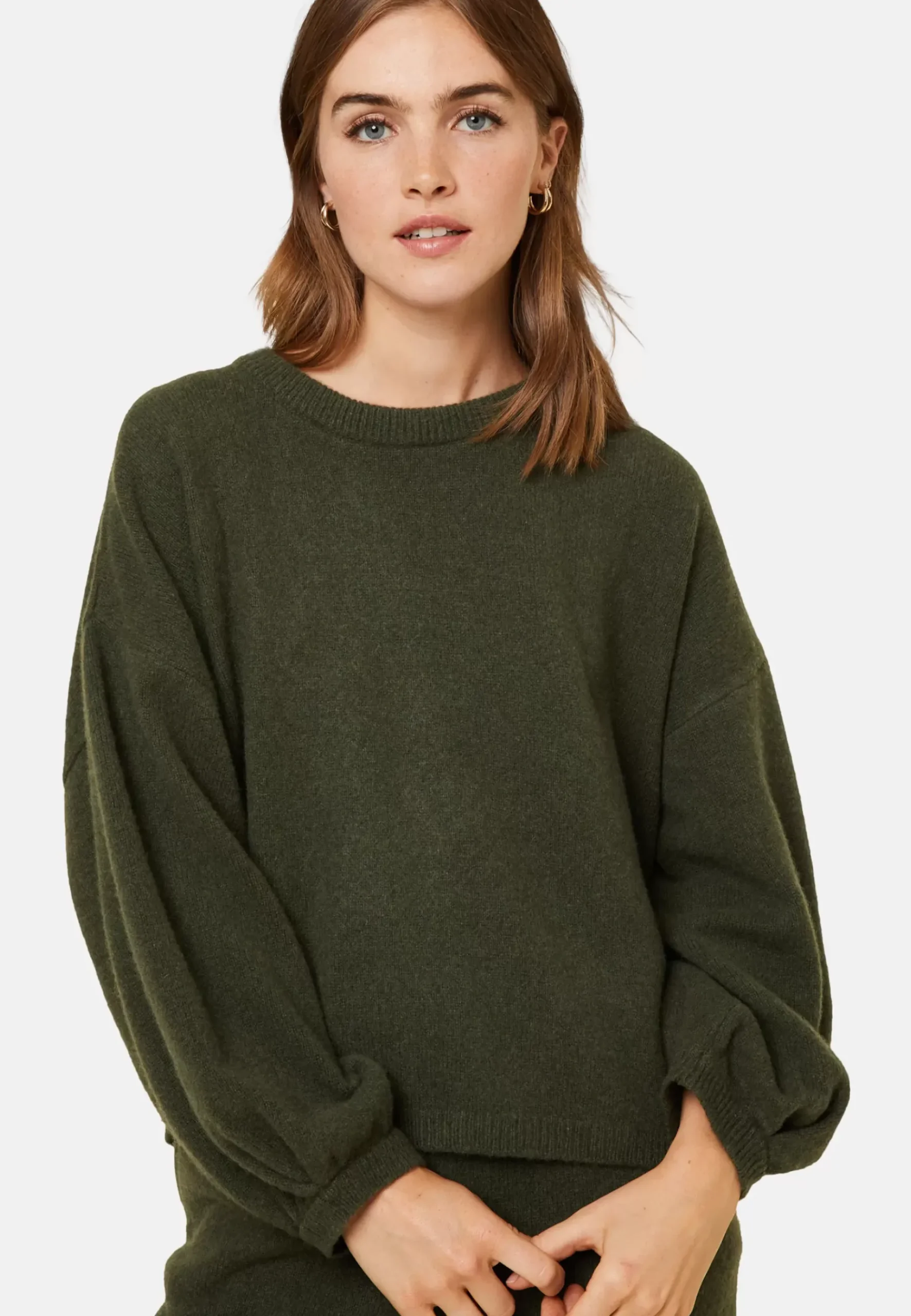 Maison Montagut Pulls>Pull Col Rond Manches Ballon En Cachemire Melange - Lamara