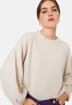 Maison Montagut Pulls>Pull Col Rond Manches Ballon En Cachemire Melange - Lamara
