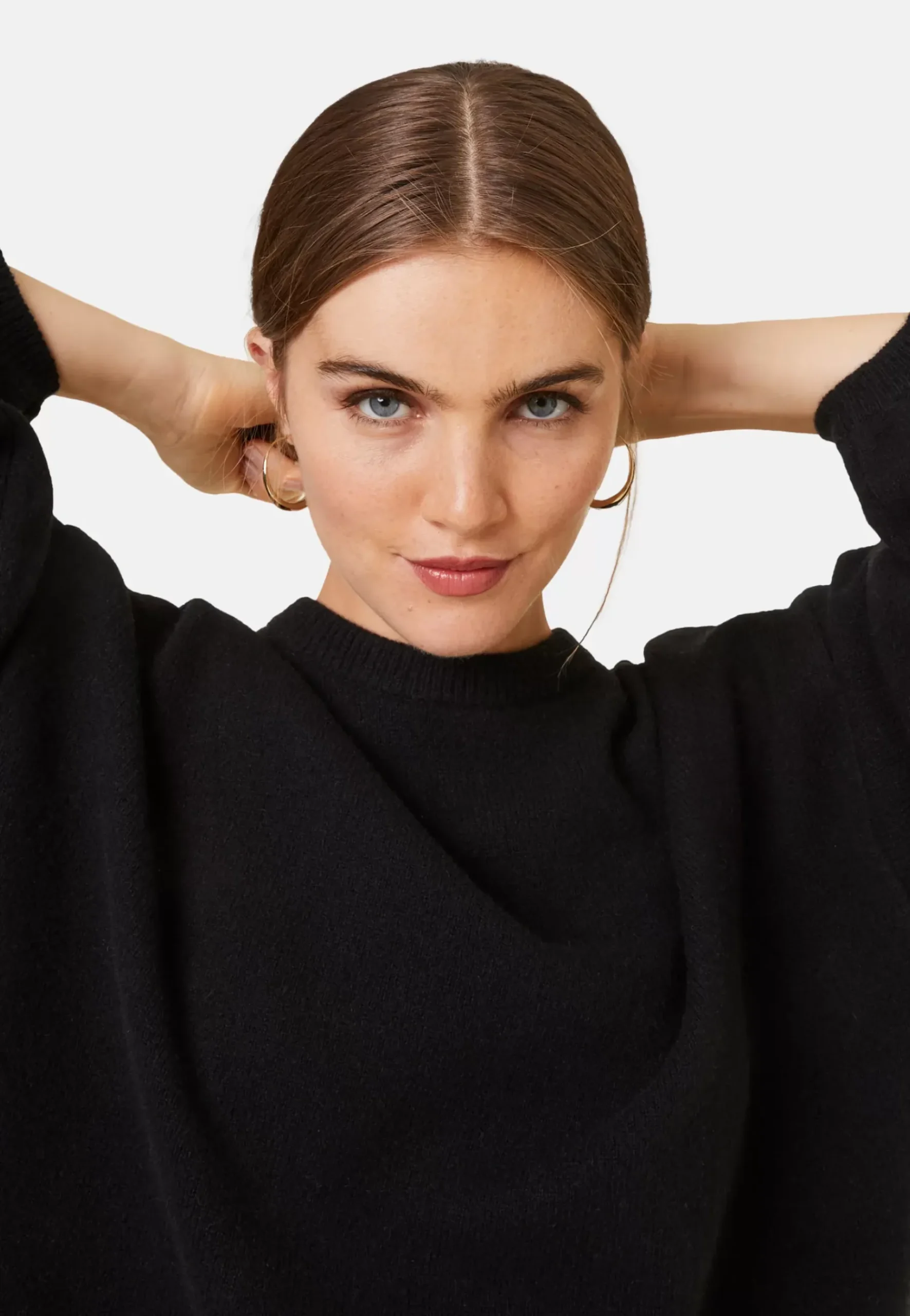 Maison Montagut Pulls>Pull Col Rond Manches Ballon En Cachemire Melange - Lamara