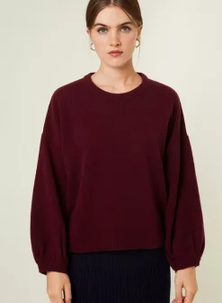 Maison Montagut Pulls>Pull Col Rond Manches Ballon En Cachemire Melange - Lamara