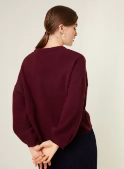 Maison Montagut Pulls>Pull Col Rond Manches Ballon En Cachemire Melange - Lamara