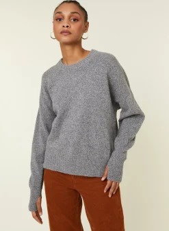 Maison Montagut Pulls>Pull Col Rond Manches Mitaines En Laine Et Cachemire - Gemma