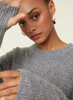 Maison Montagut Pulls>Pull Col Rond Manches Mitaines En Laine Et Cachemire - Gemma