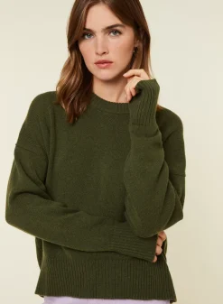 Maison Montagut Pulls>Pull Col Rond Manches Mitaines En Laine Et Cachemire - Gemma