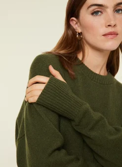 Maison Montagut Pulls>Pull Col Rond Manches Mitaines En Laine Et Cachemire - Gemma