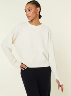Maison Montagut Pulls>Pull Col Rond Manches Mitaines En Laine Et Cachemire - Gemma