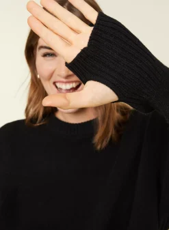 Maison Montagut Pulls>Pull Col Rond Manches Mitaines En Laine Et Cachemire - Gemma