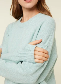 Maison Montagut Pulls>Pull Col Rond Manches Mitaines En Laine Et Cachemire - Gemma