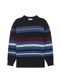 Maison Montagut Pulls>Pull Col Rond Raye En Cachemire Melange - Fael