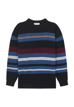 Maison Montagut Pulls>Pull Col Rond Raye En Cachemire Melange - Fael