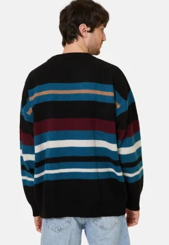 Maison Montagut Pulls>Pull Col Rond Raye En Cachemire Melange - Fael