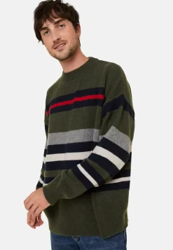 Maison Montagut Pulls>Pull Col Rond Raye En Cachemire Melange - Fael