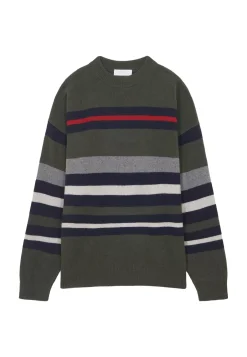 Maison Montagut Pulls>Pull Col Rond Raye En Cachemire Melange - Fael