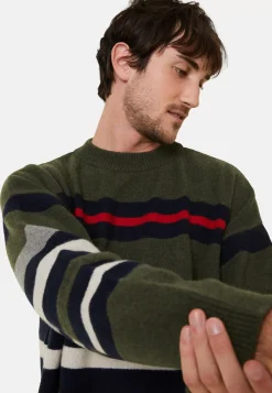 Maison Montagut Pulls>Pull Col Rond Raye En Cachemire Melange - Fael