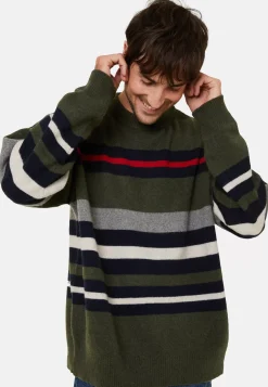 Maison Montagut Pulls>Pull Col Rond Raye En Cachemire Melange - Fael