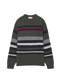 Maison Montagut Pulls>Pull Col Rond Raye En Cachemire Melange - Fael