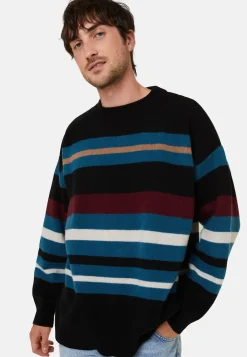 Maison Montagut Pulls>Pull Col Rond Raye En Cachemire Melange - Fael
