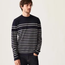 Maison Montagut Pulls>Pull Col Rond Raye En Cachemire - Auguste
