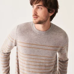 Maison Montagut Pulls>Pull Col Rond Raye En Cachemire - Auguste