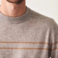 Maison Montagut Pulls>Pull Col Rond Raye En Cachemire - Auguste