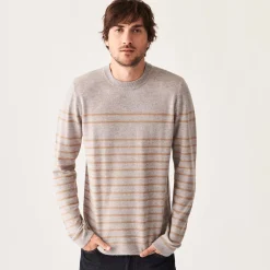 Maison Montagut Pulls>Pull Col Rond Raye En Cachemire - Auguste