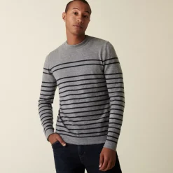 Maison Montagut Pulls>Pull Col Rond Raye En Cachemire - Auguste