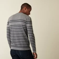Maison Montagut Pulls>Pull Col Rond Raye En Cachemire - Auguste