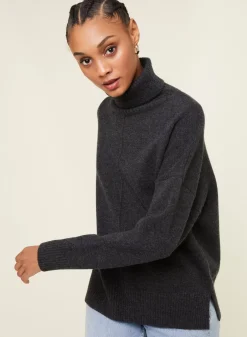 Maison Montagut Pulls>Pull Col Roule A Fentes En Cachemire 4 Fils - Adena