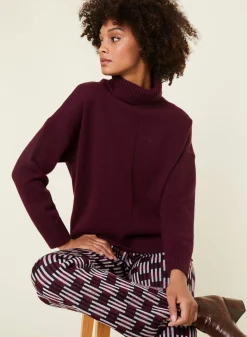 Maison Montagut Pulls>Pull Col Roule A Fentes En Cachemire 4 Fils - Adena