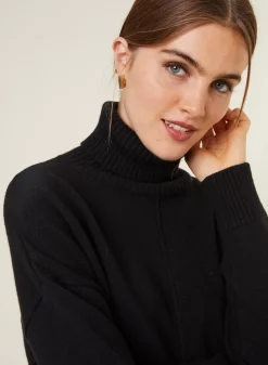 Maison Montagut Pulls>Pull Col Roule A Fentes En Cachemire 4 Fils - Adena