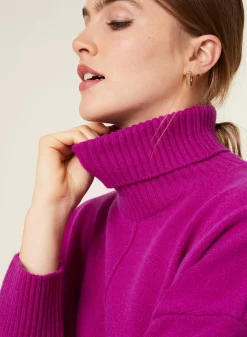 Maison Montagut Pulls>Pull Col Roule A Fentes En Cachemire 4 Fils - Adena