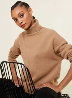 Maison Montagut Pulls>Pull Col Roule A Fentes En Cachemire 4 Fils - Adena