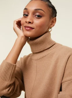 Maison Montagut Pulls>Pull Col Roule A Fentes En Cachemire 4 Fils - Adena