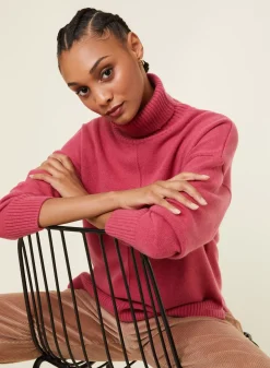 Maison Montagut Pulls>Pull Col Roule A Fentes En Cachemire 4 Fils - Adena