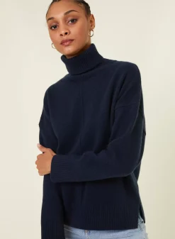 Maison Montagut Pulls>Pull Col Roule A Fentes En Cachemire 4 Fils - Adena