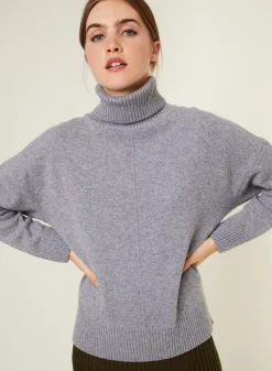 Maison Montagut Pulls>Pull Col Roule A Fentes En Cachemire 4 Fils - Adena
