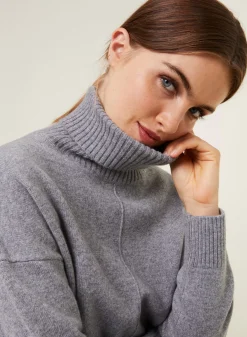Maison Montagut Pulls>Pull Col Roule A Fentes En Cachemire 4 Fils - Adena