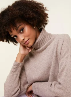 Maison Montagut Pulls>Pull Col Roule A Fentes En Cachemire 4 Fils - Adena
