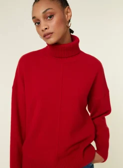 Maison Montagut Pulls>Pull Col Roule A Fentes En Cachemire 4 Fils - Adena