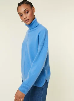 Maison Montagut Pulls>Pull Col Roule A Fentes En Cachemire 4 Fils - Adena